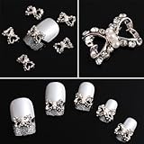 350buy 10x3D Alloy Rhinestones Faux Pearl Bow Tie Nail Art Glitters DIY Decoration