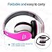 Kids Bluetooth On-Ear Headphones 85dB Volume Limiting Wireless/Wired Foldable Headset Earphones with AUX 3.5mm Jack,Mirco SD Card Slot,FM Radio for Students Children for PC Tablets Cellphone(Pink)