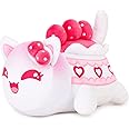 Womise Strawberry Cake Mee-Meow Cat Stuffed Animal Plush,Cat Food Plushies Cat, Cute Anime Cartoon Cat Stuffed Animal Figure Toy Plush Pillow Gift for Kids and Festival Gift
