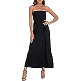 HDE Women's Strapless Maxi Dress Plus Size Tube Top Long Skirt Sundress Cover Up