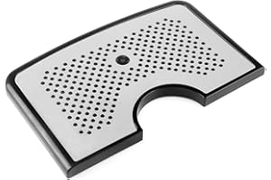 Gancowise Beer Drip Tray, Stainless Steel Highly Polished Surface Kegerator Drip Tray, Plastic Tray with Non-slip Rubber Pads