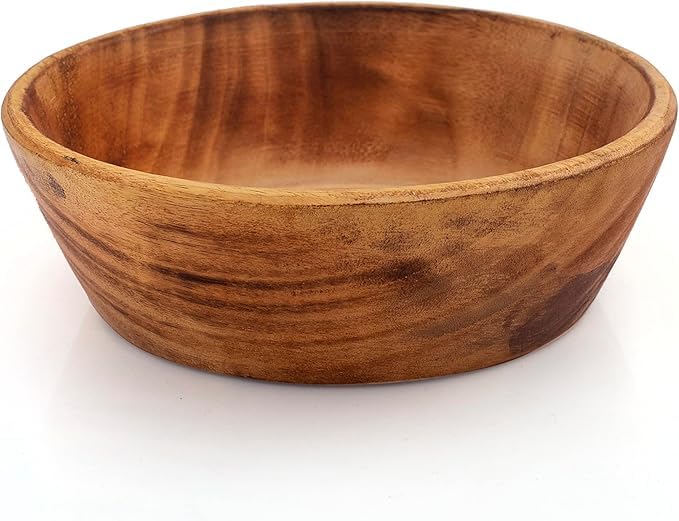 Beautiful Handmade 6x2 cms Decorative Mango Wood Snack Serving Bowl For Dry Fruits Chips Coffee Table Countertop Display Key Bowl Tableware Kitchen Living Room Home Decor Accents Dinnerware