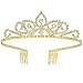 Gorgeous Pretty Rhinestone Tiara Crown Exquisite Headband Comb Pin Wedding Bridal Birthday Gold Tiaras Gold