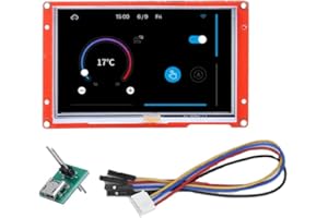 Ferwooh Nextion Display Intelligent 5 Inch Capacitive Touch Screen 800x480 Serial LCD TFT HMI Display Module NX8048P050-011C Supports Audio Video