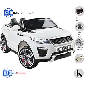 Babycoches – Coches eléctricos para niños Ranger Rapid, 12 V, Coches de batería 12v, Suspension, Coches eléctricos con Mando Parental, Apertura de Puertas, Salida ralentizada Color Blanco