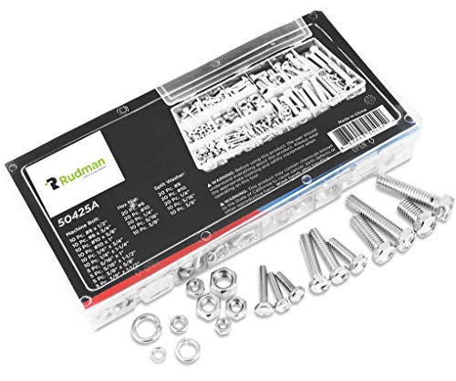 Ruddman Supplies - SAE Standard Assorted Nut and Bolt Hardware Set with Hard Plastic Organizing Case - 240 Piece Set - Thumbnail 2