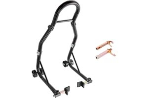 VEVOR Motorcycle Rear Wheel Stand, 850lbs/390kg Load Capacity Lift with U + L Fork Swingarm Spool, Heavy Duty Rear Wheel Stand Motorcycle Lift Jack Stand, for Suzuki Yamaha Honda Kawasaki, Black