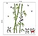ufengke Green Bamboo Cute Panda Butterflies Wall Decals, Living Room Bedroom Removable Wall Stickers Murals