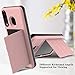 Leptech Galaxy A20 Case with Soft TPU Screen Protector, Wallet Credit Card Holder Dual Layers Heavy Duty Protection Phone Cover Case for Samsung Galaxy A50/A20/A30 (Rose Gold)