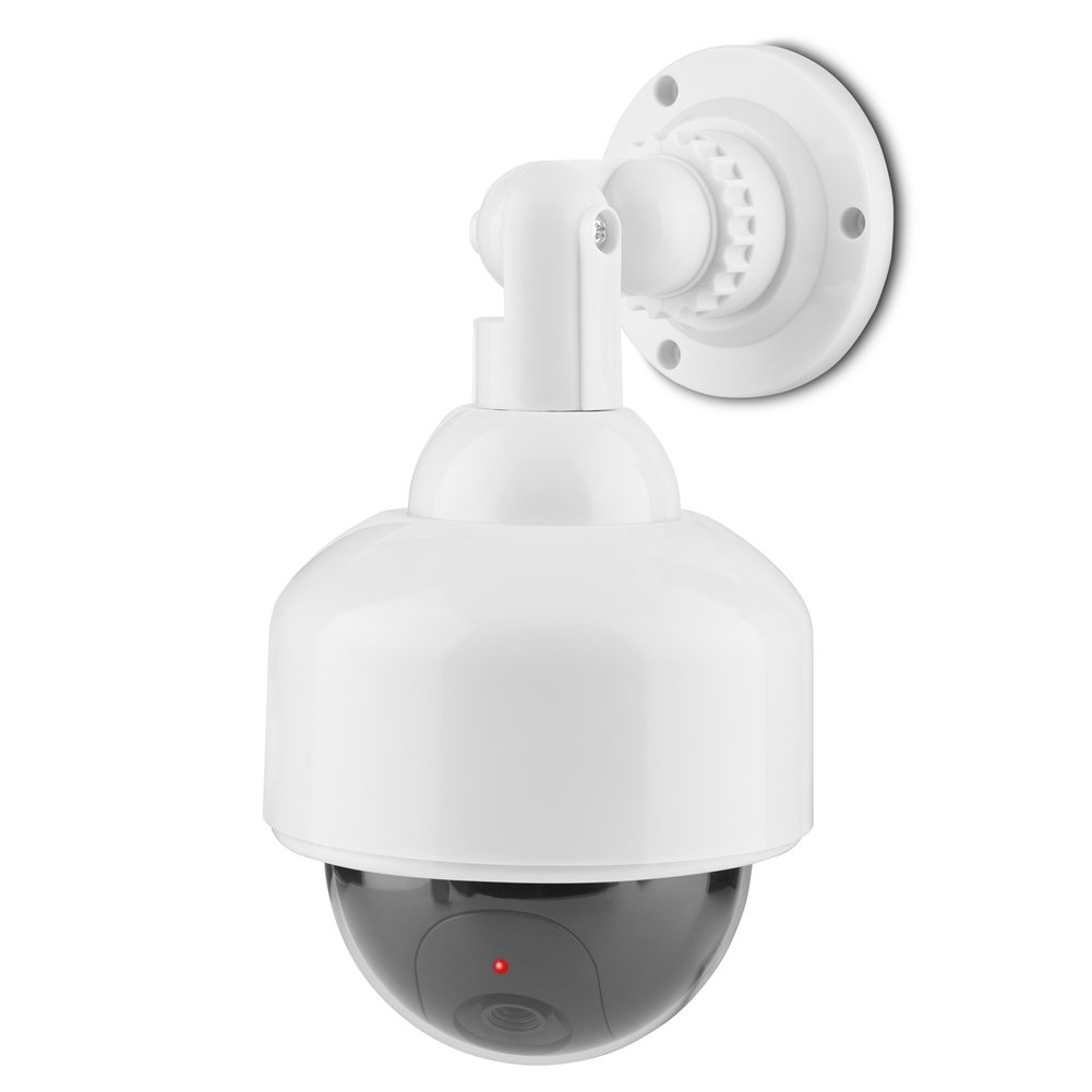 Zerone Fake Security Camera, Dummy Security Camera CCTV Dome Camera Realistic Look with Flashing Red LED Light 360¡ã Rotation and Waterproof Security Surveillance System