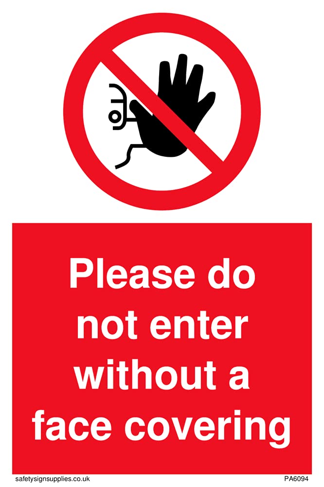 Pack of five - Please do not enter without a face covering Sign - 100x150mm - A6P