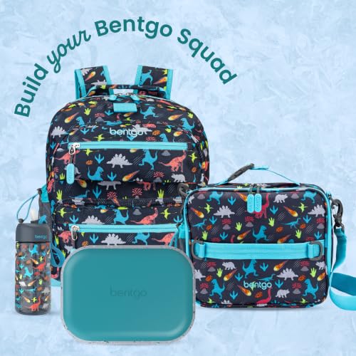Bentgo® Kids Chill Lunch Box - Confetti Designed Leak-Proof Bento Box & Removable Ice Pack - 4 Compartments, Microwave & Dishwasher Safe, Patented, 2-Year Warranty (Confetti Edition - Truly Teal)