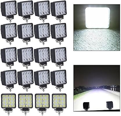 HJ® Focos led de trabajo, 48 W, 4320 lm, faro led adicional IP67 ...