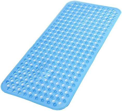 Bathsafe Original Bath Tub Shower Mat Safety Powerful Suction Bath Mat Non-slip Long Bathtub Mat,88x40CM,Antibacterial, BPA, Latex, Phthalate Free,Machine Washable(Transparent Blue)