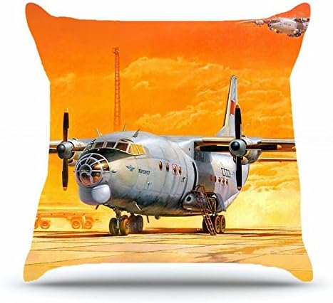 Ysbcbmn Throw Pillowcase 18x18 Inches Cotton Pillowcases Decorative Pillow Cover Case with Hidden Zipper Decor Cushion Covers - Nature Desert sunset aircraft deserts artwork antonov an Nature Desert