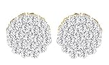 14K Solid Yellow Gold Round Cut White Natural