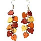 Autumn Maple Leaf Dangle Earrings Thanksgiving Day Maple Leaf Earrings for Women Statement Fall Theme Jewelry