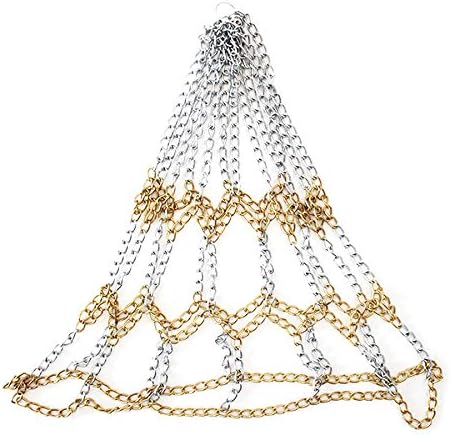 PQZATX Basketball Classic Sport Steel Chain Basketball Net Outdoor Galvanized Steel Chain Durable Basketball Target Net