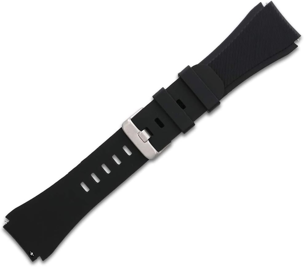 kwmobile Strap for Ticwatch Pro Smartwatch Watch Strap - Silicone Replacement Watch Band - Black, Large - Image 4