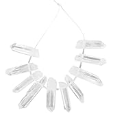 Natural Clear Quartz Rock Crystal Faceted Points Sticks 10pcs Graduated Loose Gemstone Beads