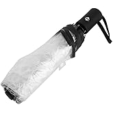Kuuleyn Clear, Bubble Umbrella, 1 PC Transparent Rain Umbrellas Folding Portable Tri-fold Ladies Fashion Wedding (Black)