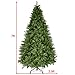 Goplus 7ft Pre-Lit Christmas Tree, Artificial Hinged Xmas Tree with 700 Warm-White LED Lights, 1188 Branch Tips, Foldable Metal Stand, for Office Home Decor