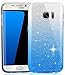 Galaxy S7 Edge Case,Inspirationc 3 Layer Hybrid Semi-Transparent Soft Bling Crystal Diamond?Cover Case for Samsung Galaxy S7 Edge-Silver and Blue