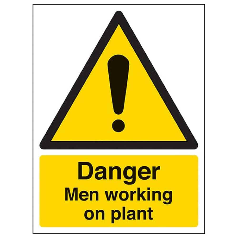 V Safety Danger men working on plant-150x200mm-Magnetic Safety Sign