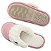 HomeTop Women's Cute House Slippers for Ladies Memory Foam Indoor Outdoor Slip on Bedroom Soft Home Shoes with Fuzzy Knitted Faux Fur (37-38 (US Women's 7-8), Pink)