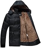 Fashciaga Men's Winter Hooded Faux Fur Lined Coats