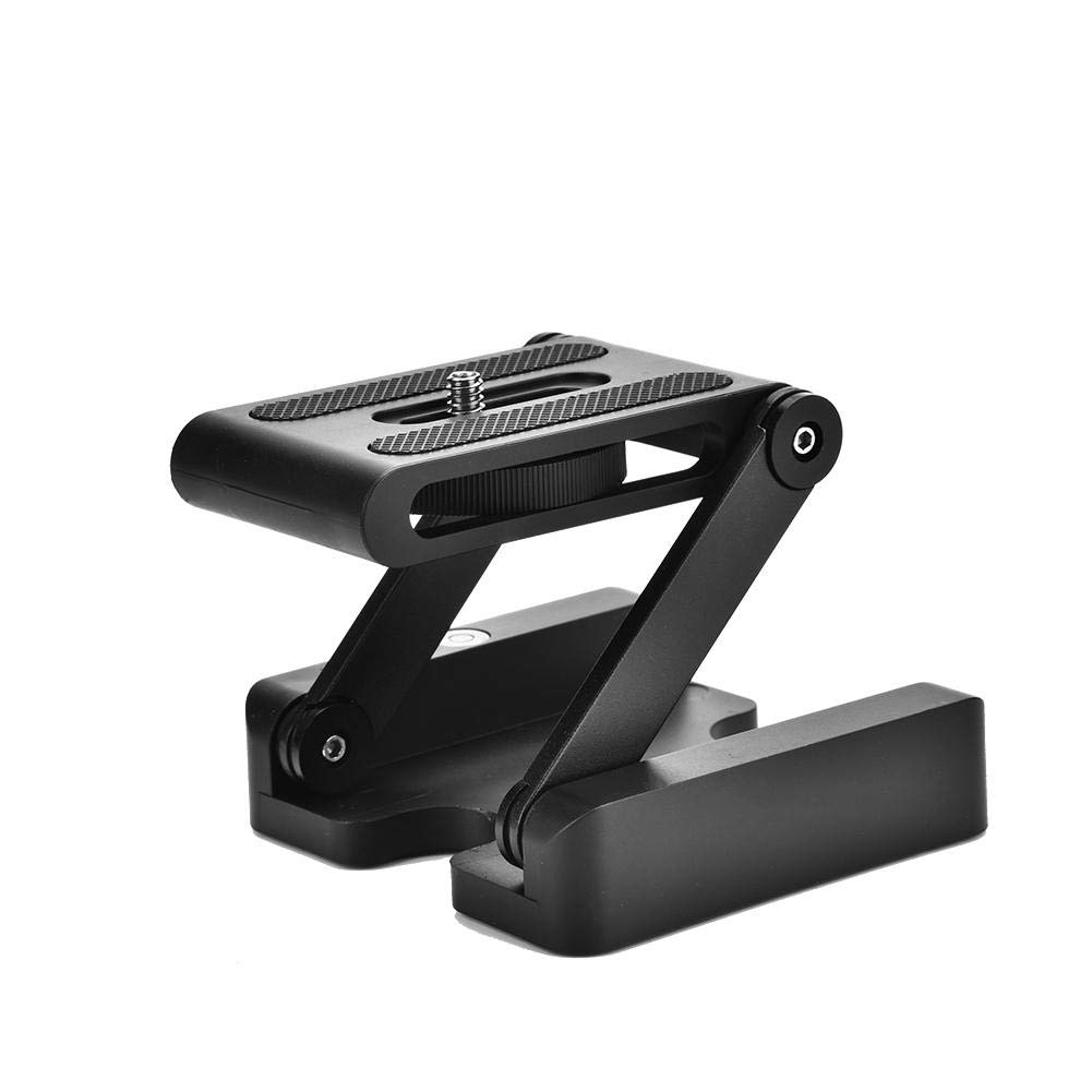 Qinlorgo Folding Z Tilt Head Tripod Ball Head?with Quick Shoe QR Plate -ABS Camera Bracket with Bubble Level,Compatible With Most DSLRs?Tripod, Slider Rail(Black)