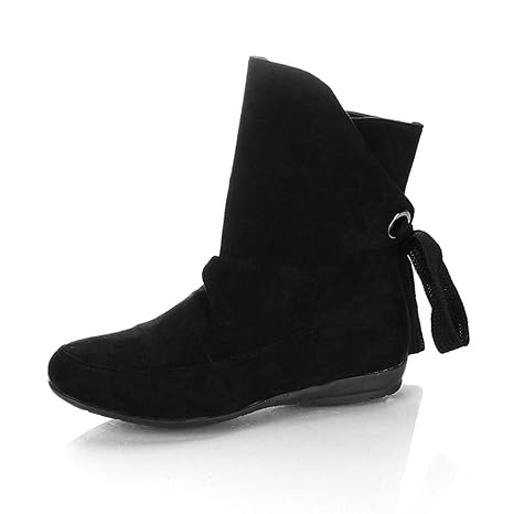 Damen Schlupfstiefel Basic SchnüRschuhe Schnalle RöMische KnöChel Kurze Stiefel Shoes Stiefeletten Biker üBergrößEn Flandell 