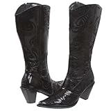 JohnFashion Women's Mid-calf Sequin Beaded embroidered Cowgirl Boots