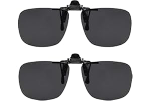 Success Eyewear Clip On Sunglasses Flip Up Polarized Sunglasses Clip onto Eyeglasses Over Prescription Glasses Case Included