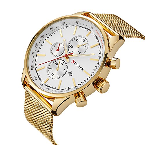 CURREN Men's Wrist Watches Business Quartz Wristwatch 3ATM Daily Water Proof Wristwatch Black/Silver/Gold