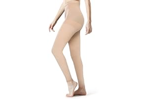 SKYFOXE Medical Compression Pantyhose Stockings for Women Men - Plus Size Opaque Support 20-30mmHg Firm Graduated Hose Tights, Treatment Swelling, Edema Varicose Veins, Footless Beige XXL