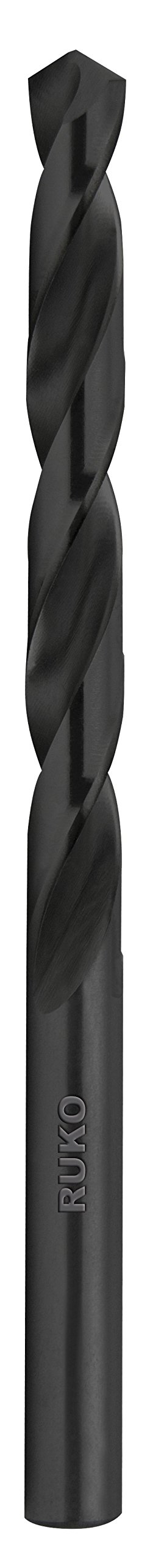 Ruko HSS-G Twist Drill Bit, DIN 338, Type N, Black Finish, 14.0 mm Diameter, 160.0 mm Length, R214140S