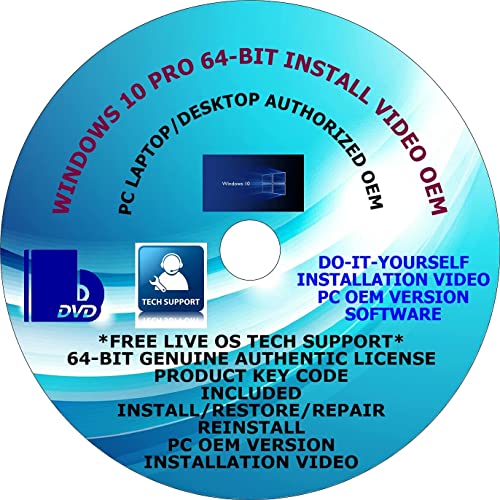 WINDOWS 10 PRO 64-BIT USB GENUINE ORIGINAL PROD KEY INCLUDED FREE DVDs  DO-IT-YOURSELF FACTORY FRESH INST