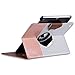 ULAK iPad Air Case, Multi-Angle Rotating Stand Protective Case Cover for Apple iPad Air (2013 Release) with Automatic Wake/Sleep Function (Rose Gold/Black Stripe)