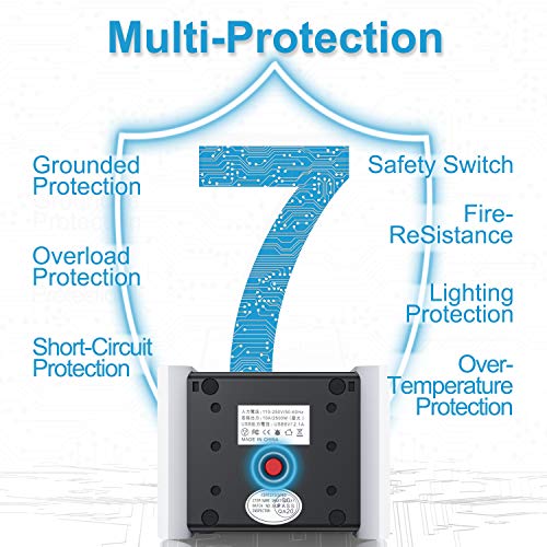 Surge Protector Power Strip 16.4FT/5M 8 Outlet 4 USB Ports power strip with long cord Outlet Surge Protector Tower Power Strip with USB Plug Lead Extension Cord