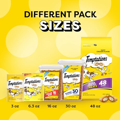 TEMPTATIONS CLASSIC CRUNCHY AND SOFT CAT TREATS TASTY CHICKEN FLAVOR, 16 OUNCE (PACK OF 1)
