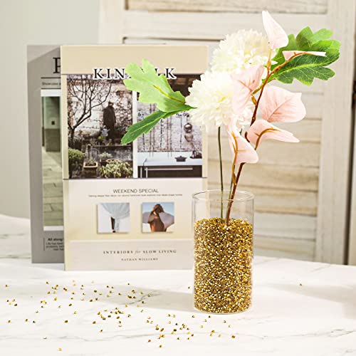 FUTUREPLUSX Gold Fake Diamonds, 28000PCS Gold Acrylic Diamonds Crystals Gems Rhinestones 3mm for Vase Fillers Table Scatters Confetti Wedding