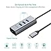 QacQoc USB C to Ethernet Hub,Type C Gigabit Network Adapter with 3 USB 3.0, Aluminum Portable Data Hub Compatible with MacBook Pro 2016, ChromeBook, XPS and More (GN32L Grey)
