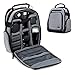USA GEAR Portable Camera Backpack for DSLR with Customizable Accessory Dividers, Weather Resistant Bottom and Comfortable Back Support - Compatible with Canon, Nikon, Sony, Fujifilm, and More (Gray)