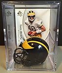 Michigan Wolverines NCAA Helmet Shadowbox w/ Tom Brady card