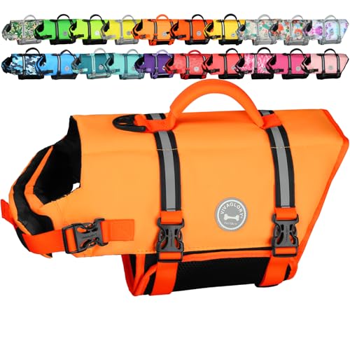 vivaglory dog life vest dark orange