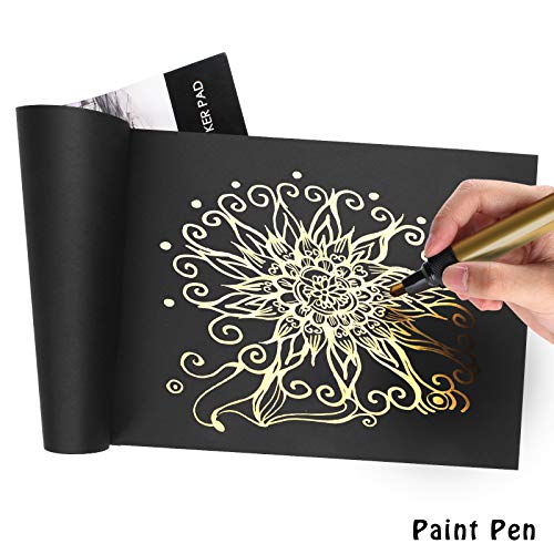 Black Sketch Pad, L\'émouchet Sketch Book, resistente Sketch pad per il disegno, 60 fogli, 30 fogli ciascuno, 2-Pack, 9\