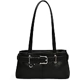JYG Shoulder Bag for Women Vintage Y2K Hobo Purse with Belt Buckle Small PU Leather Underarm Satchel Handbag
