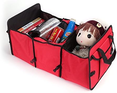 GosFrid Baby Cloth Storage Box Organizer Travel Trunk Cooler Insulated Leak Proof Collapsible Car Boot Organizer Red Color(1pc)