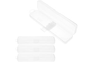 HOMSFOU Portable Straw Storage Box 4pcs with Lid and Clip, Travel Case for Drinking Straws and Small Items